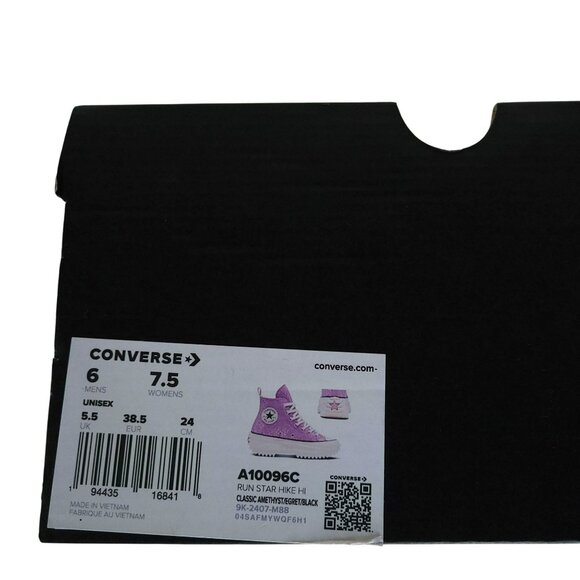 ✨Converse Run Star Hike Platform Hi 6 Men Shoes Sneakers Glitter Purple A10096C - Picture 7 of 10